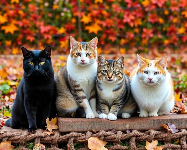 Imágenes de otoño con gatos adorables