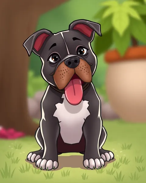 Imágenes de perros Pitbull de dibujos animados para proyecto de animación