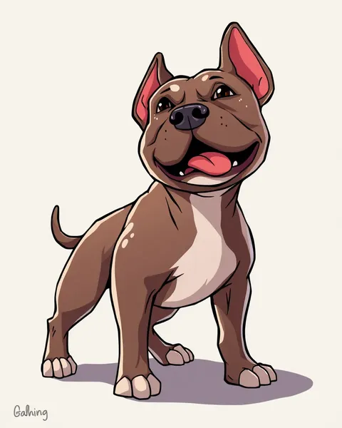 Imágenes de perros de Pitbull en formato digital de caricatura