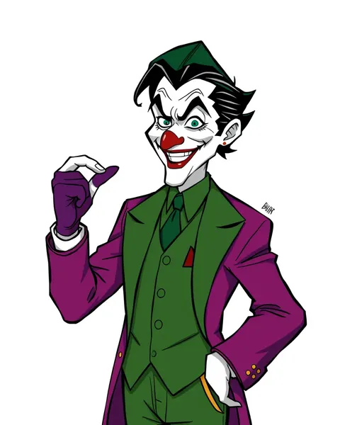 Imágenes de personajes de dibujos animados con una sonrisa de Joker