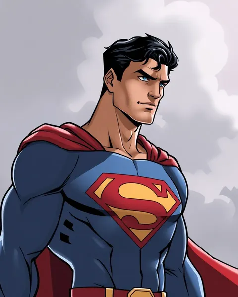 Imágenes de personajes de superhéroes icónicos de Superman en formato de dibujos animados