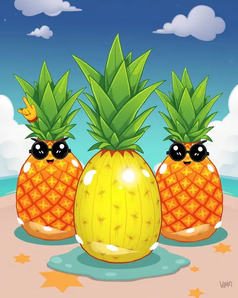 Imágenes de pineapple de cartoon para historias animadas de aventuras