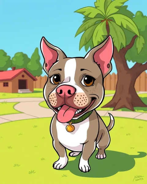 Imágenes de pitbull en formato de cartoon encontradas en línea