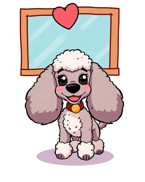 Imágenes de poodle de dibujos animados para fines publicitarios