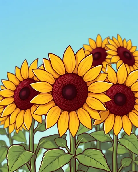 Imágenes de solana de flor de girasol de dibujos animados gratuitas para descargar