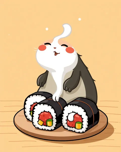 Imágenes de sushi de Cartoon para amantes de la comida