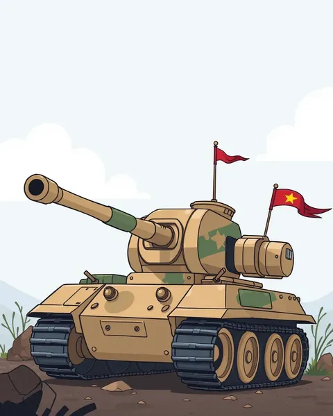 Imágenes de tanque en cartoon coloridas para diversión