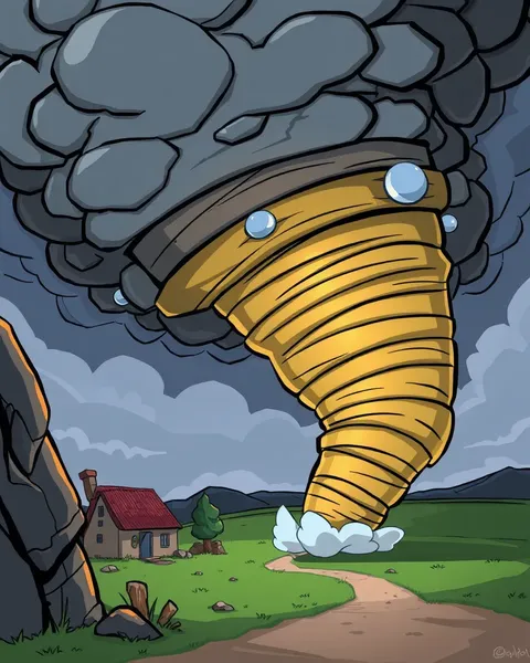 Imágenes de tornados fantasiosas en forma de dibujos animados