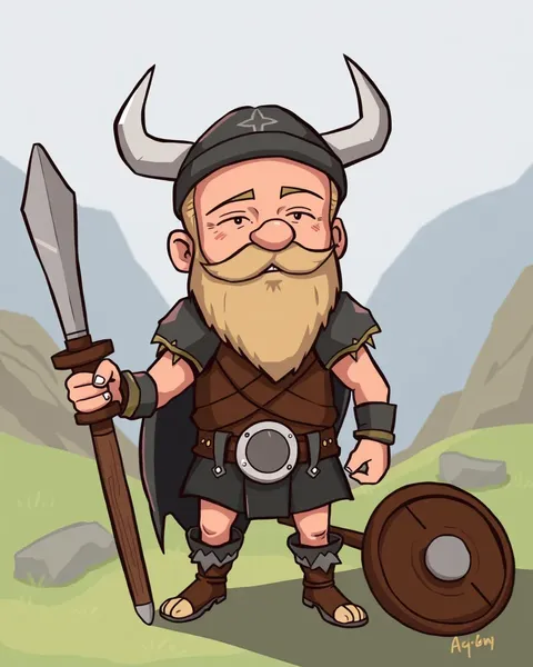 Imágenes de vikingo de caricatura: una celebración de la mitología nórdica