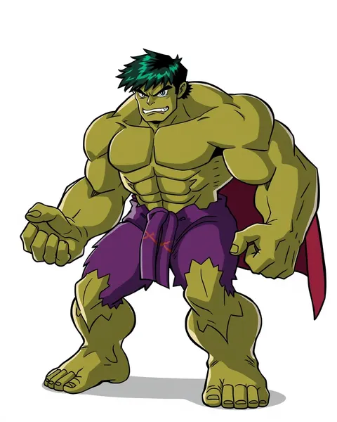 Imágenes del Hulk en diseño colorido en cartoon