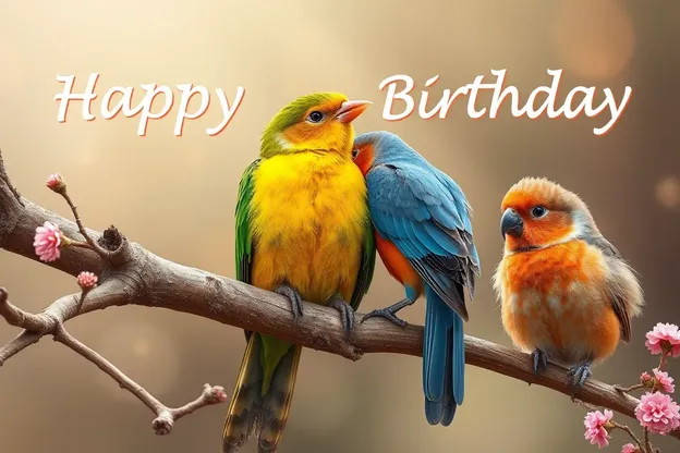 Imágenes del cumpleaños de pájaros en vuelo que celebran la alegría