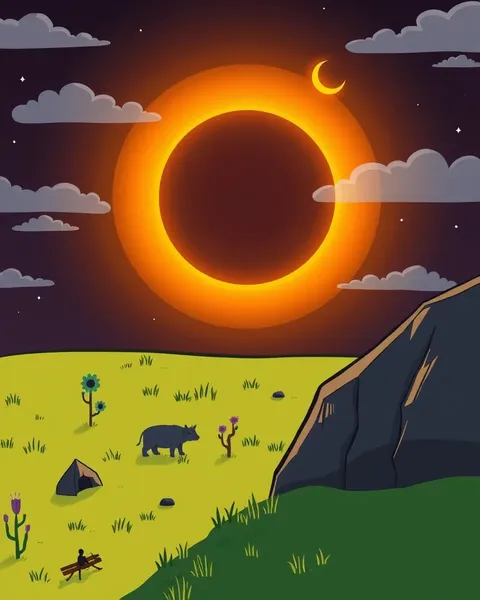 Imágenes del eclipse solar de cartoon para diversión y aprendizaje