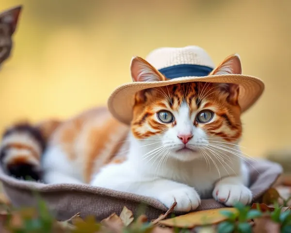 Imágenes del gato y el sombrero: fusión juguetona de feline y moda