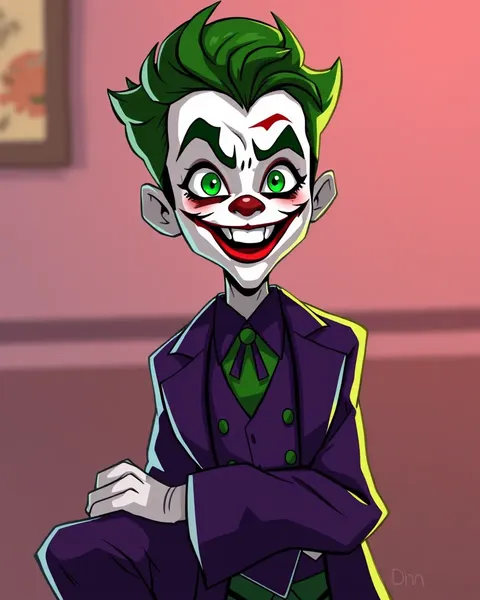 Imágenes del rostro del Joker en formato de dibujos animados