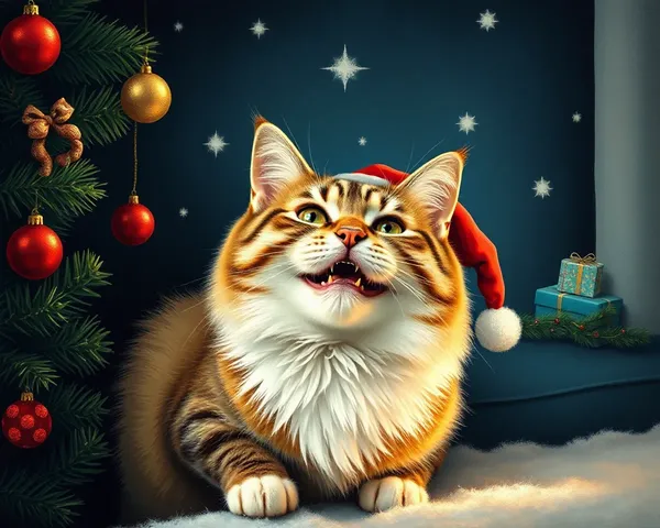 Imágenes divertidas de Navidad de gatos en espíritu festivo