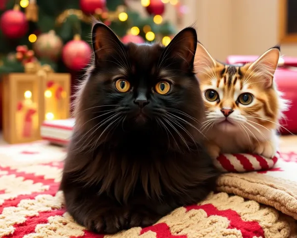 Imágenes divertidas de gatos navideños y sus peculiaridades