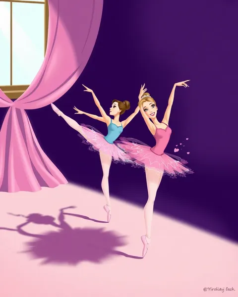 Imágenes encantadoras de ballerinas de dibujos animados