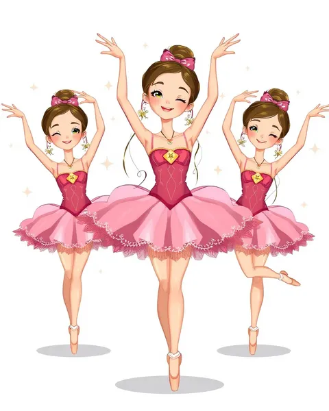 Imágenes glamurosas de ballerinas de dibujos animados en tutú