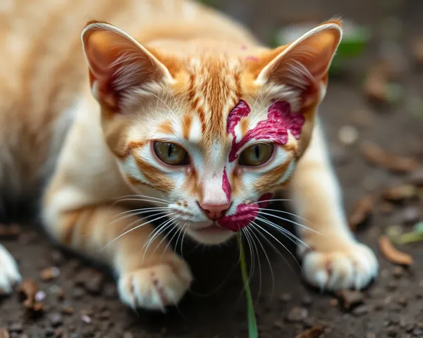 Imágenes gráficas de mordeduras de serpiente en gatos