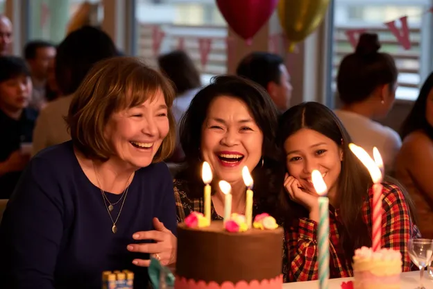 Imágenes y tarta de cumpleaños de Janet