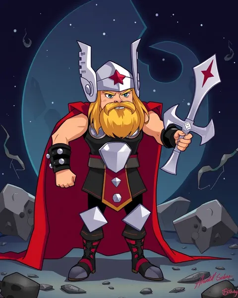 Imágenes únicas de personajes ilustrados de Thor