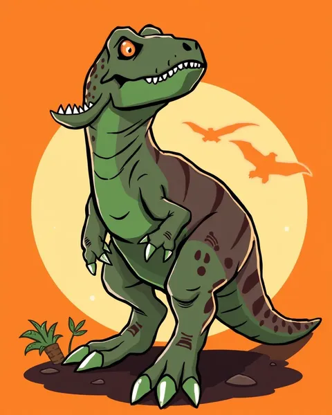 Imágenes únicas y raras de T-Rex de dibujos animados para coleccionistas