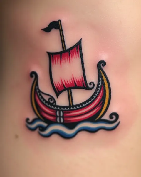 Inspiración de Diseño de Tatuaje de Barco Vikingo