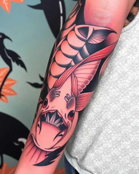 Inspiración de Diseño de Tatuaje de Carpón Koi Intricado