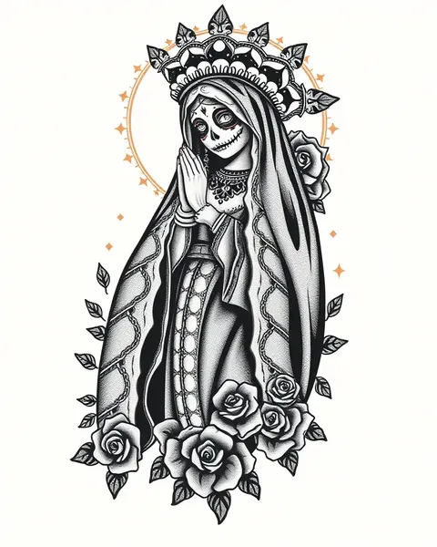 Inspiración de Diseño de Tatuaje de Santa Muerte