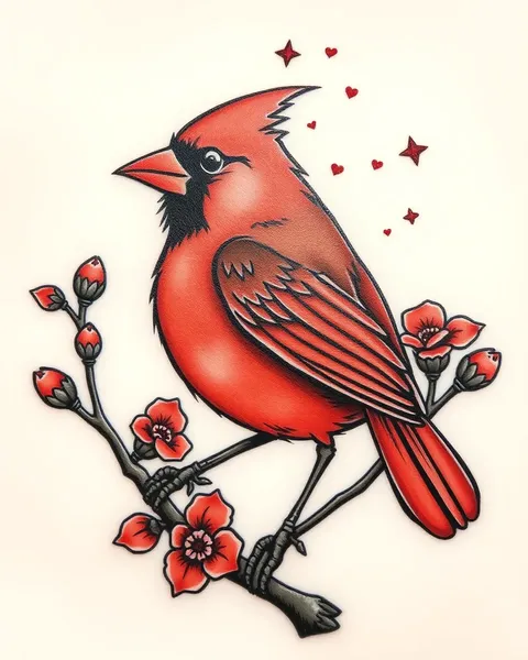 Inspiración de Tatuaje de Cardenal para Tinta Hermosa