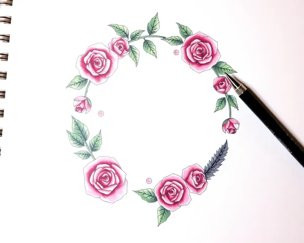 Inspiración de arte de diseño de garland de rosa PNG