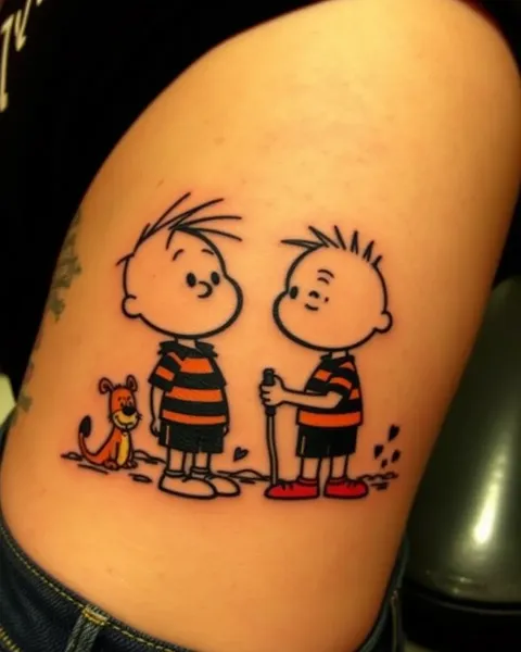 Inspiración de arte de tatuaje de Calvin y Hobbes