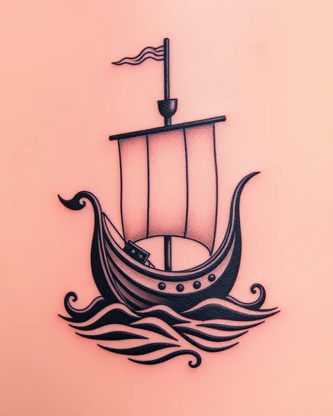 Inspiración de arte de tatuaje de barco vikingo