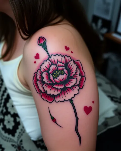 Inspiración de arte de tatuaje de flor de clavel