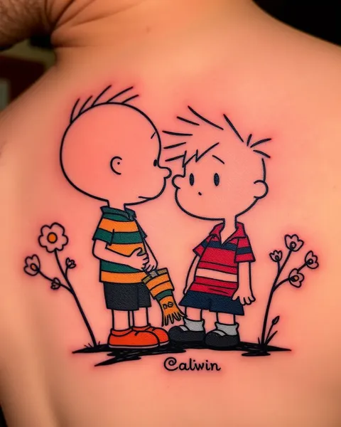 Inspiración de arte de tatuaje para Calvin y Hobbes