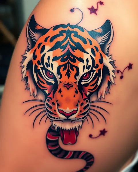 Inspiración de arte japonés para tatuajes de tigre