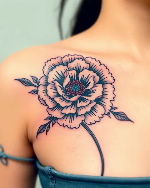 Inspiración de diseño de flor de clavel para tatuaje