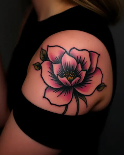 Inspiración de diseño de flor tatuada negra