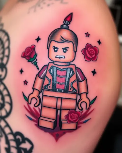 Inspiración de diseño de tatuaje Lego para entusiastas creativos