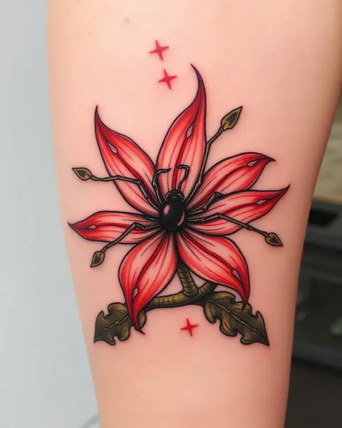 Inspiración de diseño de tatuaje de lirio rojo