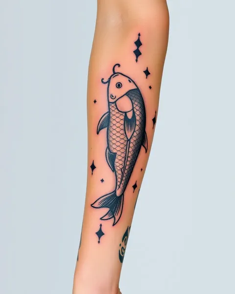 Inspiración de diseño de tatuaje de pez de koi en manga