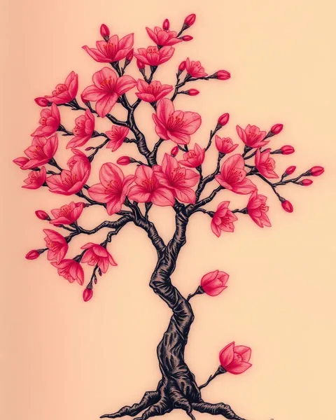 Inspiración de diseño de tatuaje de árbol de sakura