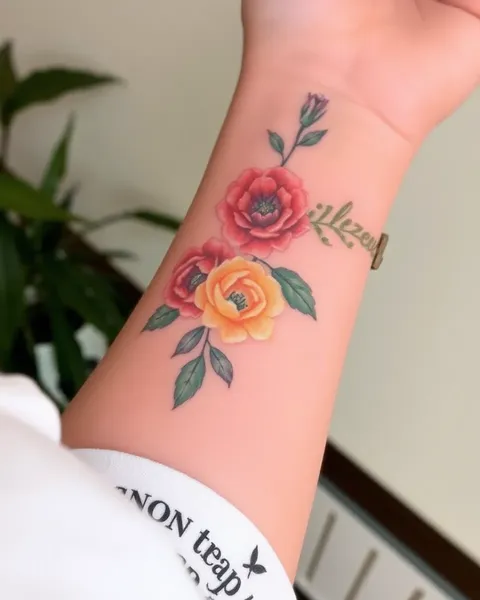 Inspiración de diseño de tatuaje floral en aguafuerte viva