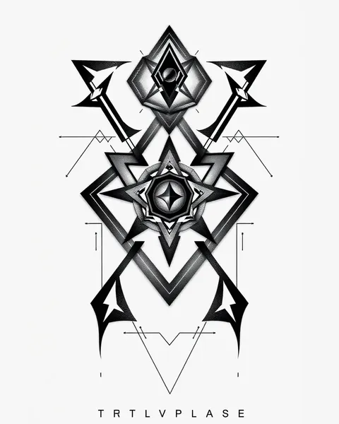 Inspiración de diseño de tatuaje geométrico para geek y nerd