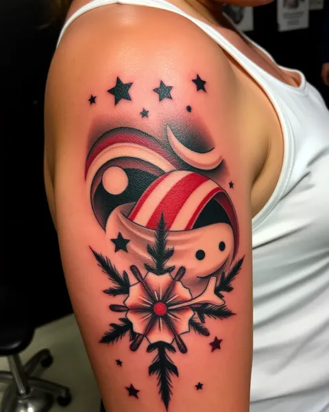 Inspiración de tatuaje de Navidad para una celebración alegre