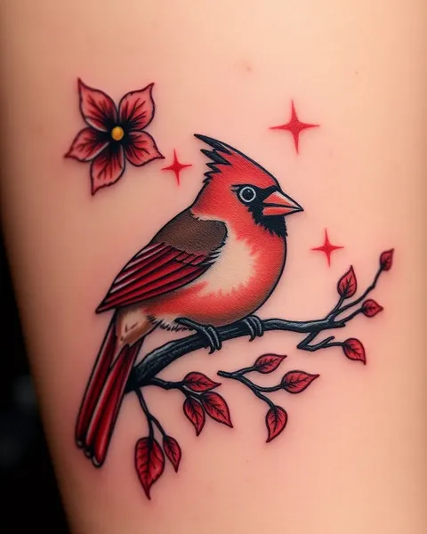 Inspiración de tatuaje de cardenal para amantes de la naturaleza