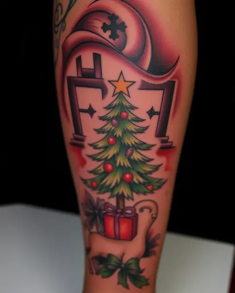 Inspiración de tatuajes de Navidad para un aspecto festivo