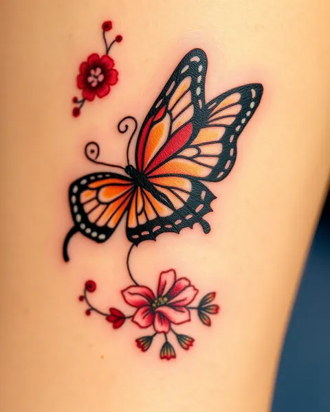 Inspiración en el diseño de tatuaje de mariposa tradicional