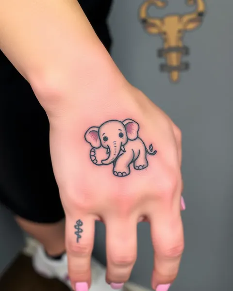 Inspiración para Diseños de Tatuaje de Elefante Pequeño