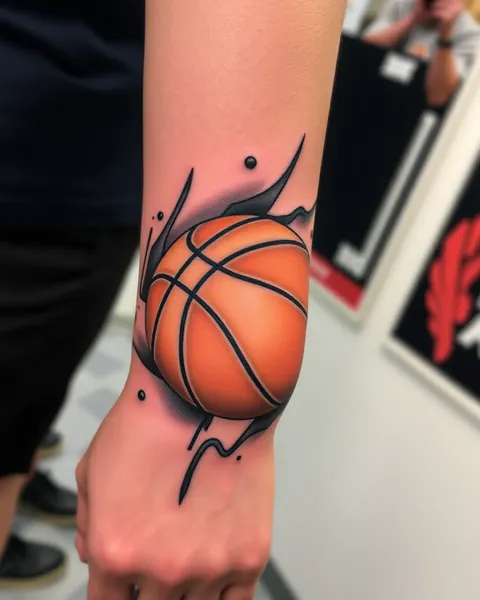 Inspiración para diseño de tatuaje de baloncesto hermoso